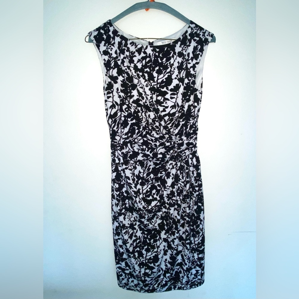 White House Black Market Women’s XS Black and White Floral Pattern Dress